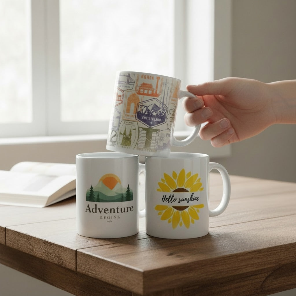 plusieurs mugs présentant la collection