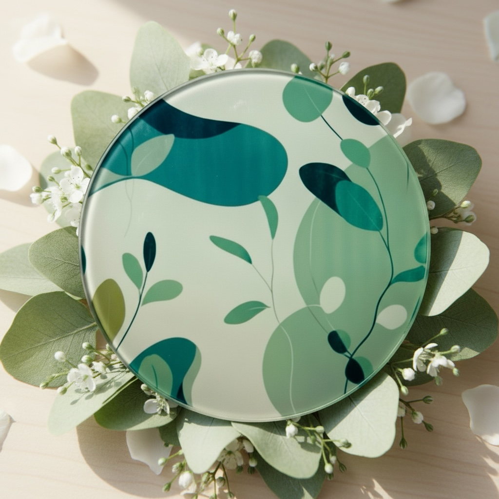 dessous de verre en verre florale visuel