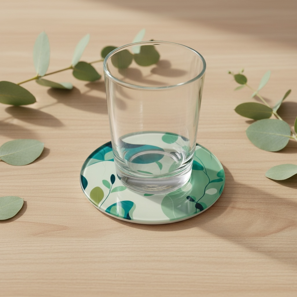 dessous de verre en verre florale visuel avec verre
