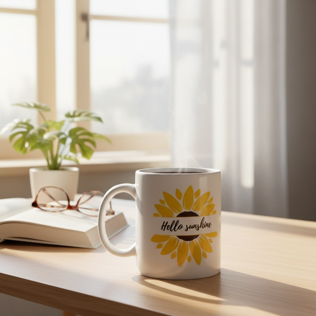 hello sunshine mug illustration