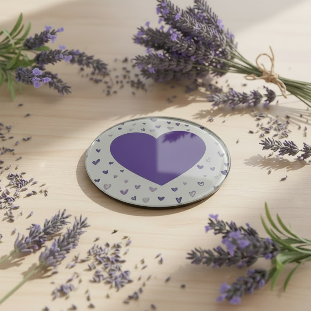 illustration coeur violet motif