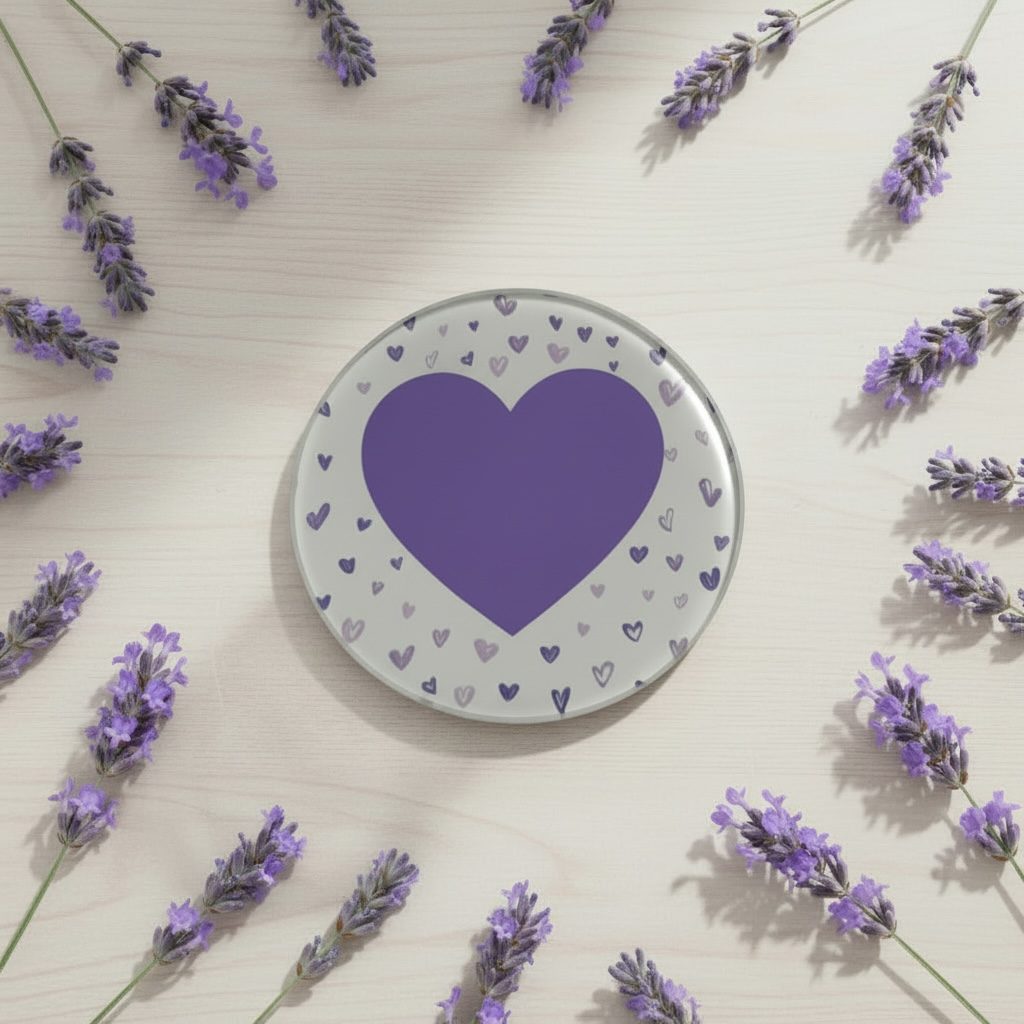 illustration motif coeur violet