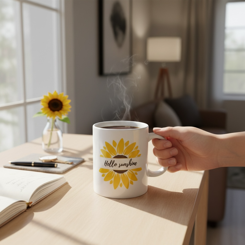 illustration mug hello sunshine