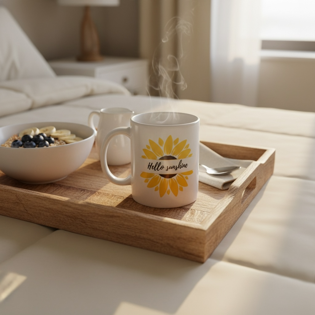 illustration mug hello sunshine tasse