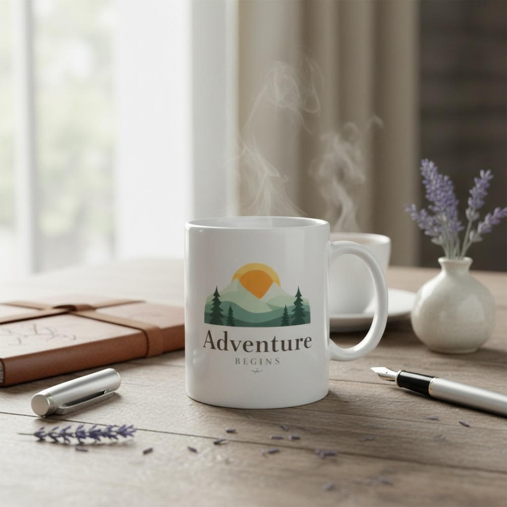 mug adventure begins visuel illustration