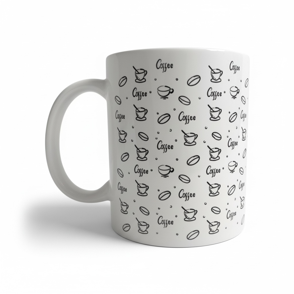 mug coffee pattern fond blanc