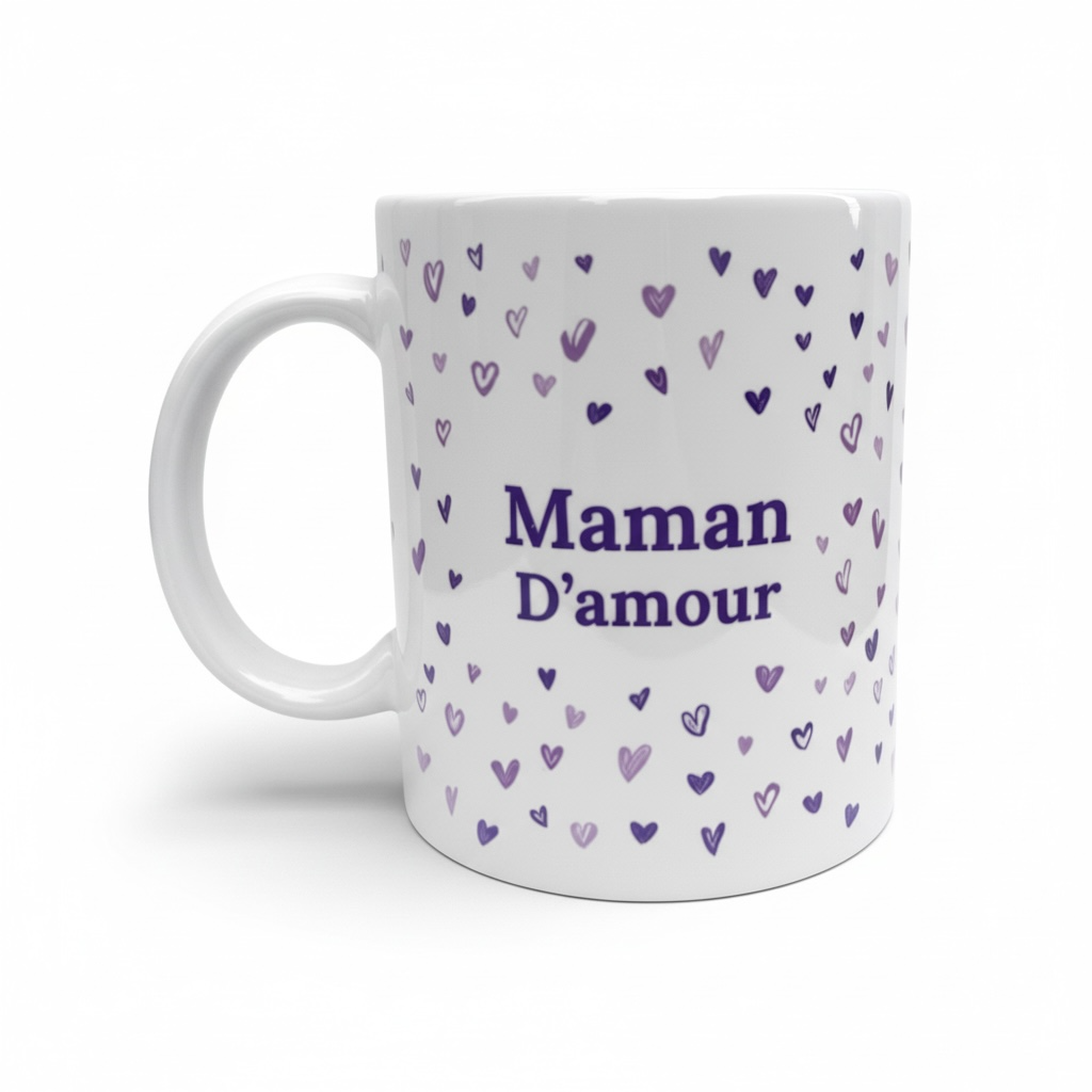 mug maman d'amour violet