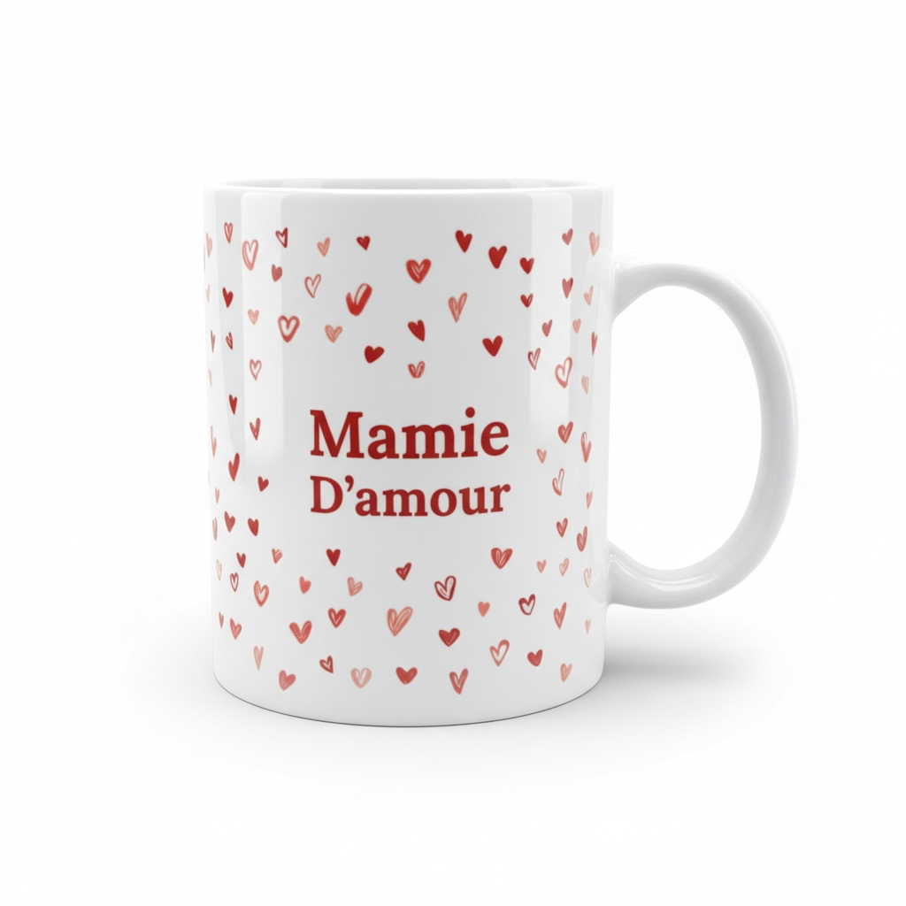 mug mamie motif coeur d'amour