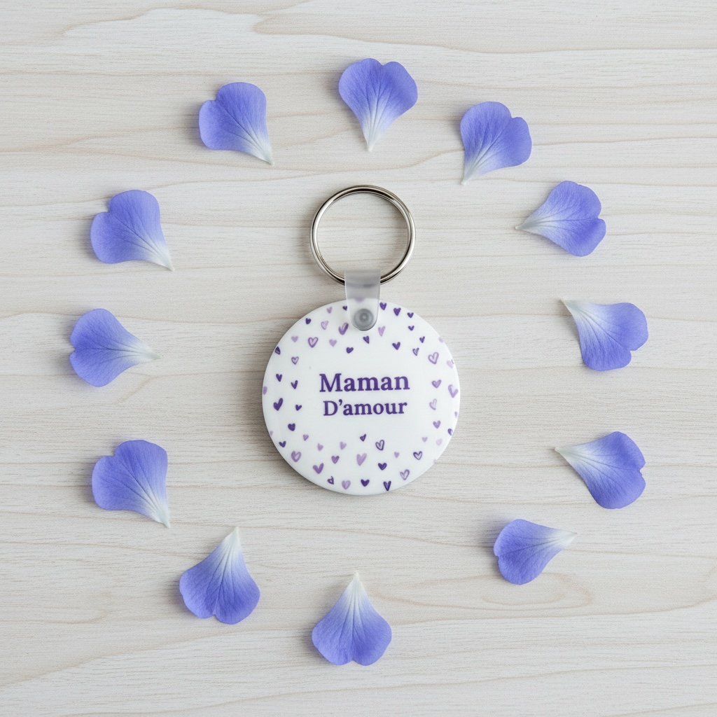 porte-clé sur table maman d'amour