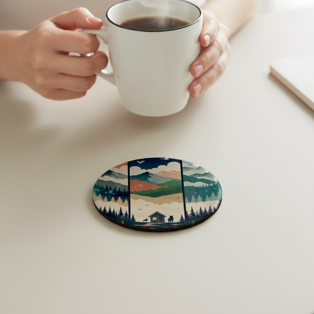 sous verre paysage onirique visuel café